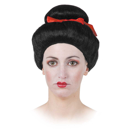 Peluca Geisha con Moño - Complementos de Chinos, Orientales, Ninjas y Geishas