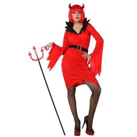 Disfraz de Diablesa/Bruja Rojo - Disfraces de Angeles y Demonios para Mujer