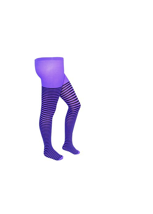 Panty Rayas Morado y Negro - Medias y Pantys