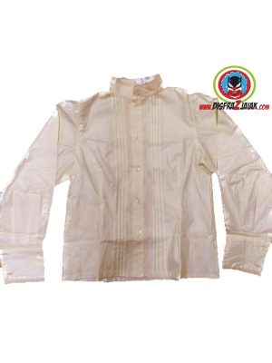Camisa Casera Niña con Puntillas Beige - TRAJES REGIONALES