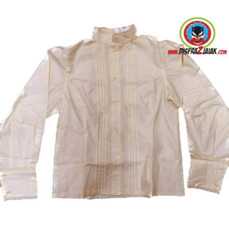 Camisa Casera Niña con Puntillas Beige - TRAJES REGIONALES