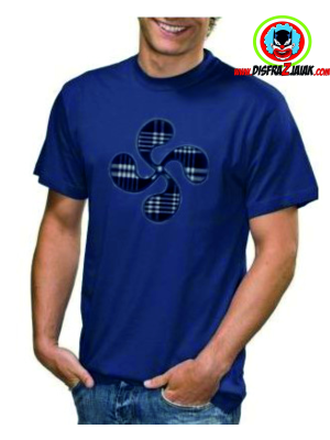 Camiseta Lauburu Azul Hombre - Camisas y Camisetas Regionales Hombre
