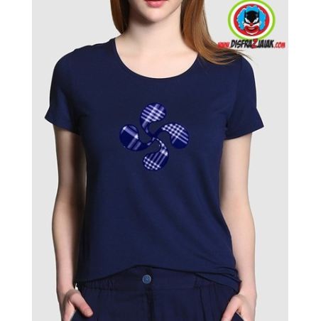Erosi t-Shirt Lauburu Urdina Emakume bakarra 16.00€ – mozorro Denda online