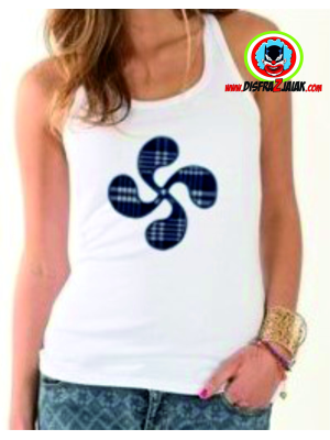 Camiseta Lauburu Tirante Mujer - Camisas y Camisetas tradicionales mujer