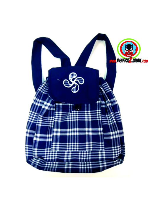 Mochila de Cuadros con Lauburu Bordado - TRAJES REGIONALES