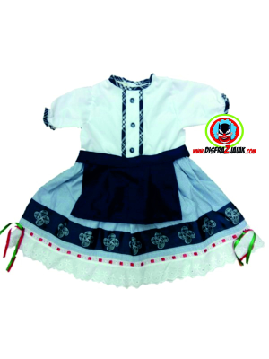 Vestido Mil Rayas con Delantal Bebe - TRAJES REGIONALES