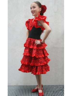 Disfraz De Sevillana Negro Y Rojo