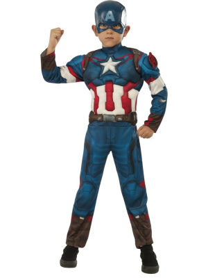 Disfraz de Capitan America Deluxe Infantil - Disfraces de Capitan America
