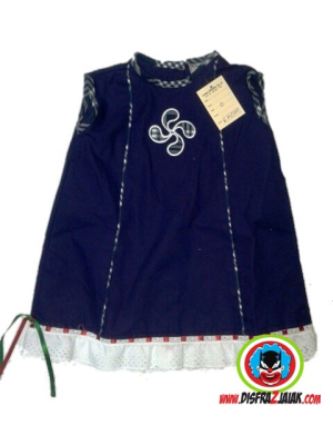 Vestido Arrantzale Bebe con Lauburu de Cuadros - Trajes Vascos Bebe