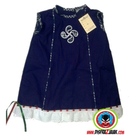 Vestido Arrantzale Bebe con Lauburu de Cuadros - Trajes Vascos Bebe