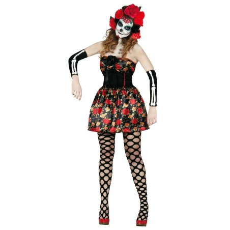 Disfraz de Catrina Flores para Mujer - Disfraces Halloween Esqueletos