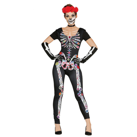 Disfraz de Esqueleto Colores para Mujer - Disfraces Halloween Calaveras
