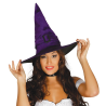 Sombrero Bruja Terciopelo Lila - Complementos Halloween y Terror