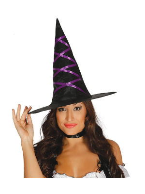 Sombrero Bruja Cintas Lilas - Sombreros