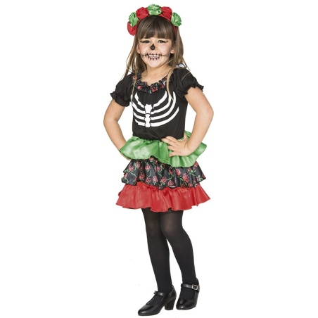 Disfraz De Catrina Colores Bebe - Disfraces Calaveras y Esqueletos