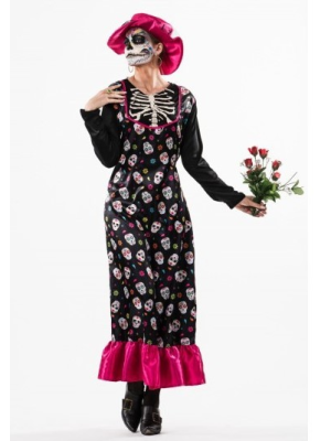 Disfraz de Catrina Largo - Disfraces Mexicanos