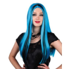Peluca Melena Mechas Azul Claro y Negra - Pelucas