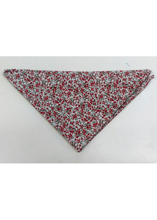 Pañuelo de Flores Rojo y Gris - Pañuelos y Delantales Regionales