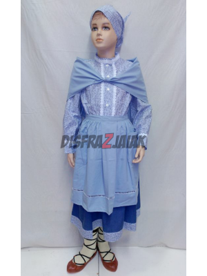 Comprar Conjunto Casera Azul con Flores - Conjuntos y Vestidos Trajes Regionales