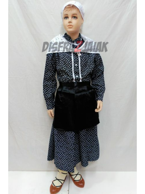 Conjunto Casera Infantil Flores Negro - Trajes Neska - Baserritarra Niña