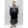 Conjunto Casera Infantil Flores Negro - Trajes Neska - Baserritarra Niña