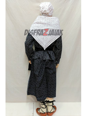 Conjunto Casera Infantil Flores Negro - Trajes Neska - Baserritarra Niña