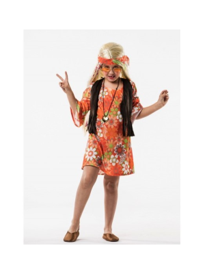 Disfraz de Hippie Naranja Infantil - Disfraces años 60-70 (Hippies)