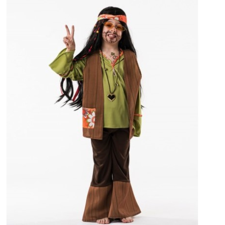 DIsfraz de Hippie Verde Infantil - Disfraces años 60-70 (Hippies)