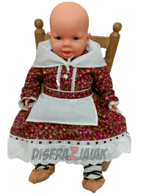 Conjunto Casera de Flores Marron Bebe - Trajes Vascos Bebe