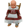 Conjunto Casera de Flores Marron Bebe - Trajes Vascos Bebe