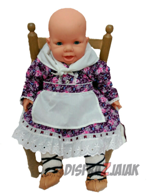 Conjunto Casera de Flores Morado Bebe - Trajes Vascos Bebe