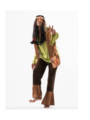 Disfraz de Hippie Verde - Disfraces años 60-70 (Hippies)