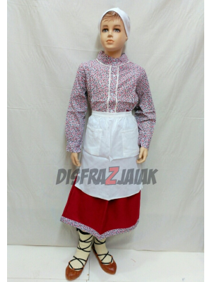 Conjunto Casera Infantil Granate Oscuro Laida - Trajes Neska - Baserritarra Niña
