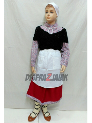Conjunto Casera Infantil Granate Oscuro Laida - Trajes Neska - Baserritarra Niña