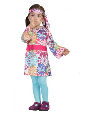 Disfraz de Hippie Vestido Bebe - Disfraces años 60-70 (Hippies)