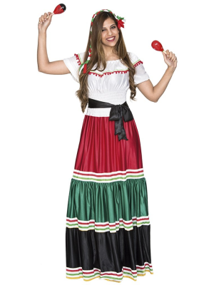 Disfraz de Mejicana Largo - Disfraces Mexicanos