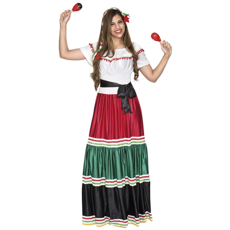 Disfraz de Mejicana Largo - Disfraces Mexicanos