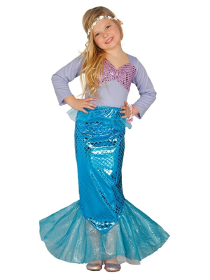 Costume De Sirène Bleue Enfant