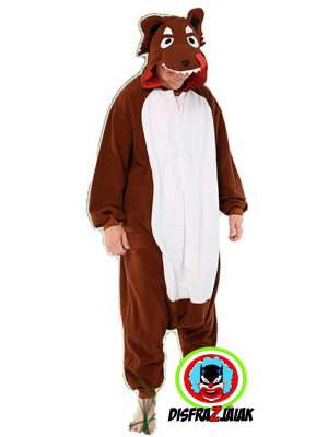 Disfraz de Lobo Pijama Peluche Marron - Disfraces de Animales Adultos