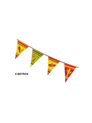 Banderines Triangulares Fiesta Mejicana - Fiesta Mexicana