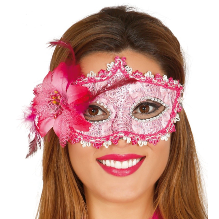 Ull màscara amb Flors de color Rosa