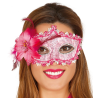 Antifaz con Flor Rosa - Mascaras y Antifaces