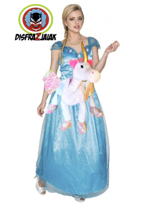Vestit de Princesa de color Blau purpurina Unicorn