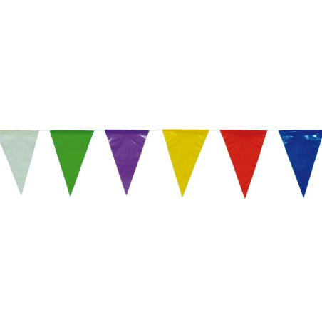 Banderines Plastico 50m Triangulares de Colores - Guirnaldas