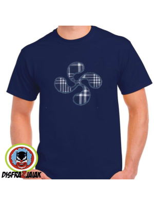 Camiseta Lauburu Azul Hombre - Camisas y Camisetas Regionales Hombre