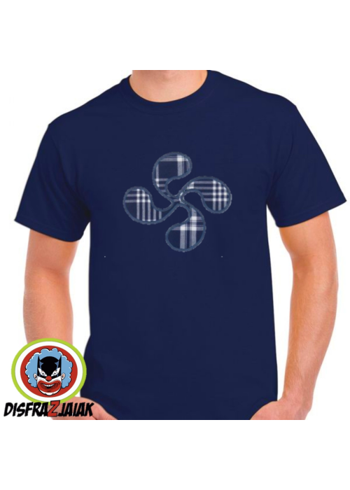 Camiseta Lauburu Azul Hombre - Camisas y Camisetas Regionales Hombre