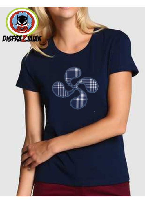 Camiseta Lauburu Azul Mujer - TRAJES REGIONALES