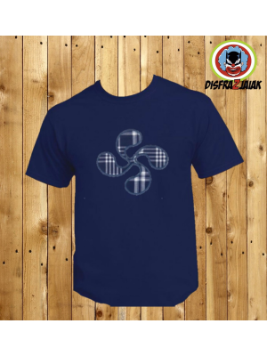 Camiseta Lauburu Azul Hombre - Camisas y Camisetas Regionales Hombre