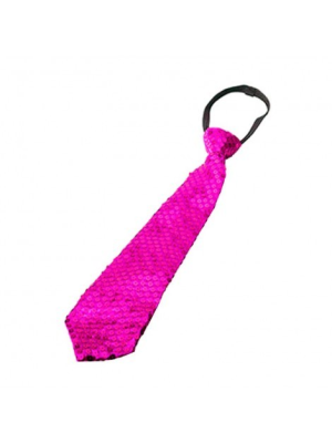 Corbata Lentejuelas Fucsia - Corbatas y Pajaritas