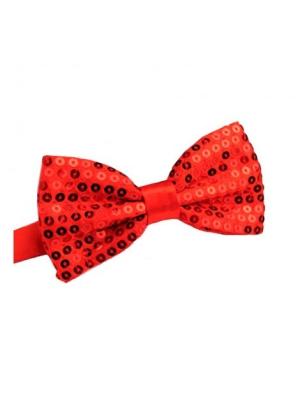 Bow Tie Sequin Red